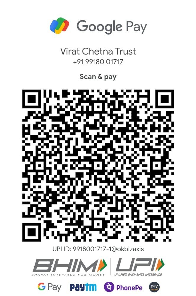 UPI QR Code - Scan to Donate to Virat Chetna Trust
